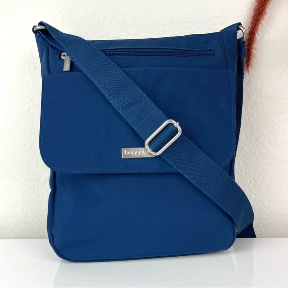Baggallini Navy Nylon Practical Adjustable Crossbody Town Bagg - Picture 2 of 14